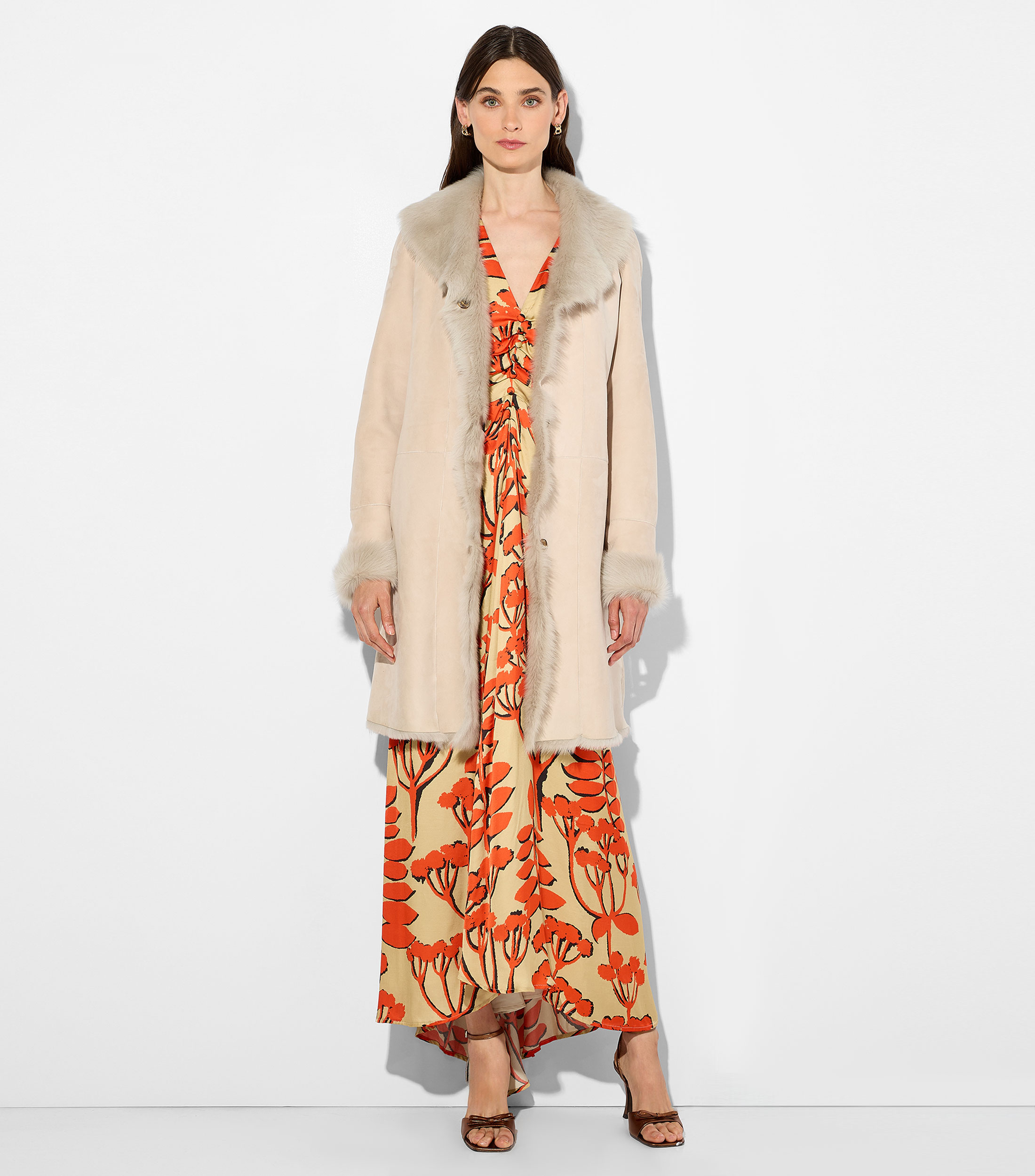 Vestido midi estampado Mujer